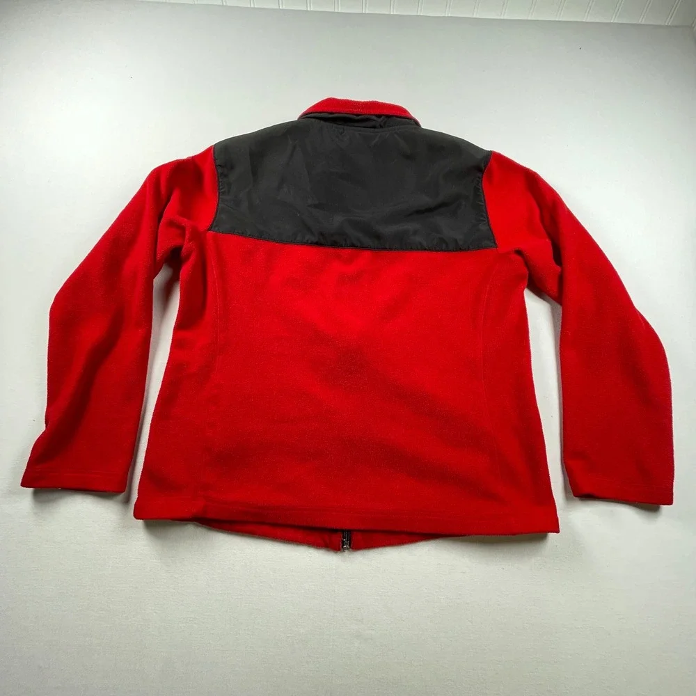 Adidas Nebraska Cornhuskers Fleece Jacket Mens Large Red Black Full Zip